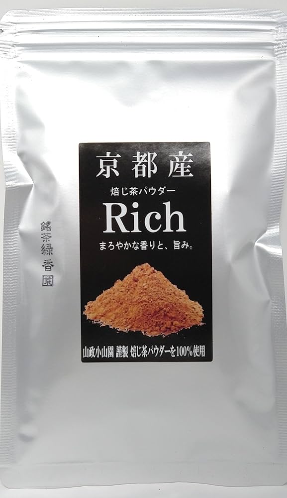 山政小山園 ほうじ茶パウダーRICH 100g袋x2 - 焦がし100g袋x6 Amazon.co.jp: ほうじ茶パウダー Rich 100g 銘茶緑香園（無添加商品