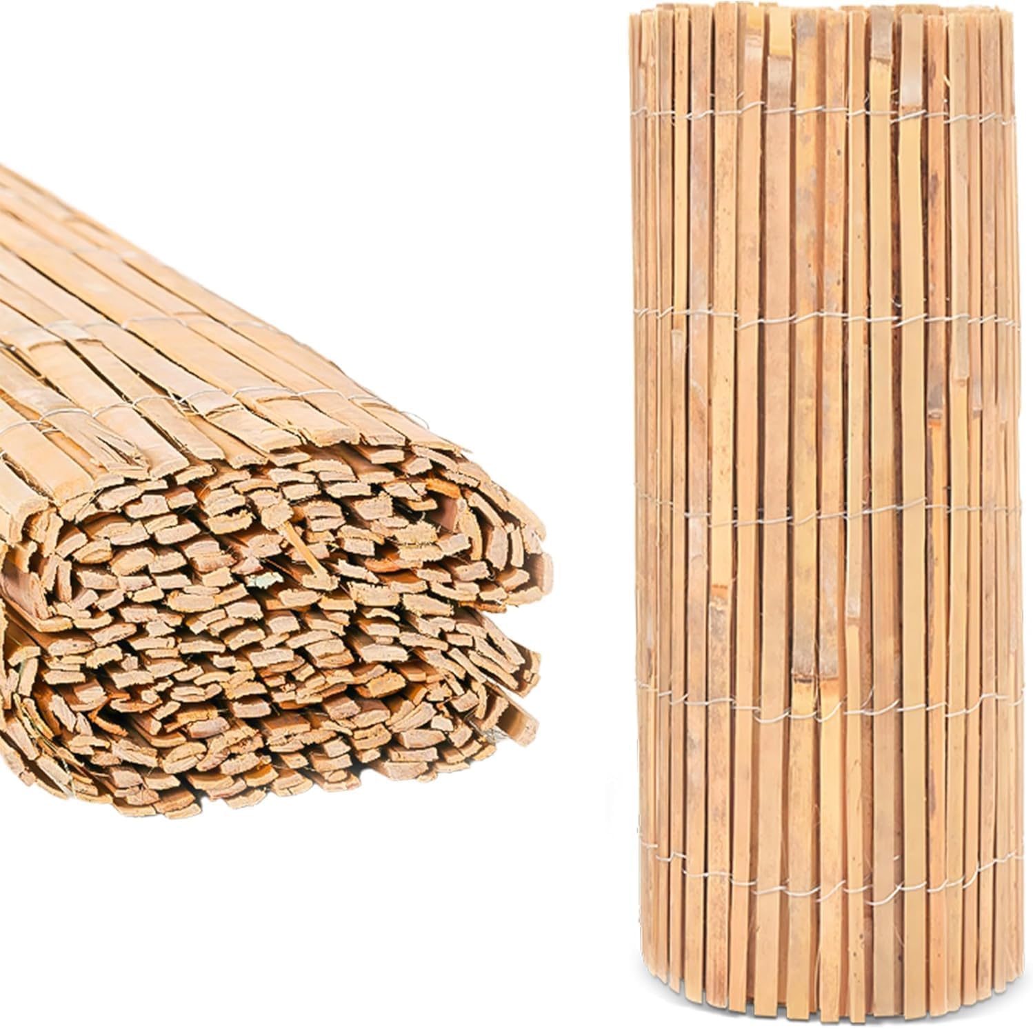 Morada Nest Natural Bamboo Fence Screening Roll – Bamboo Slat Garden Privacy Screen & Fence Panel Cover, Outdoor Wind & Sun Protection (2M X 4M)