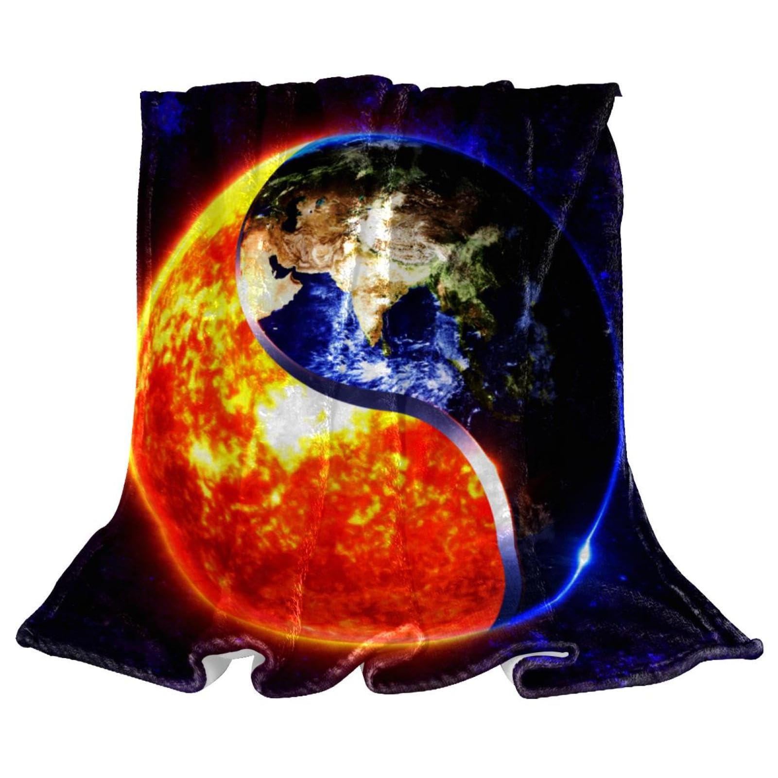 Couverture polaire soleil et terre pour réchauffer vos soirées