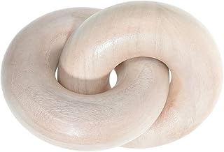 VOSAREA Wood Knot Decor Wood Chain Link Decor Bohemian Farmhouse Wood Knot Desk Shelf Decorations for Living Room Coffee Table Decor