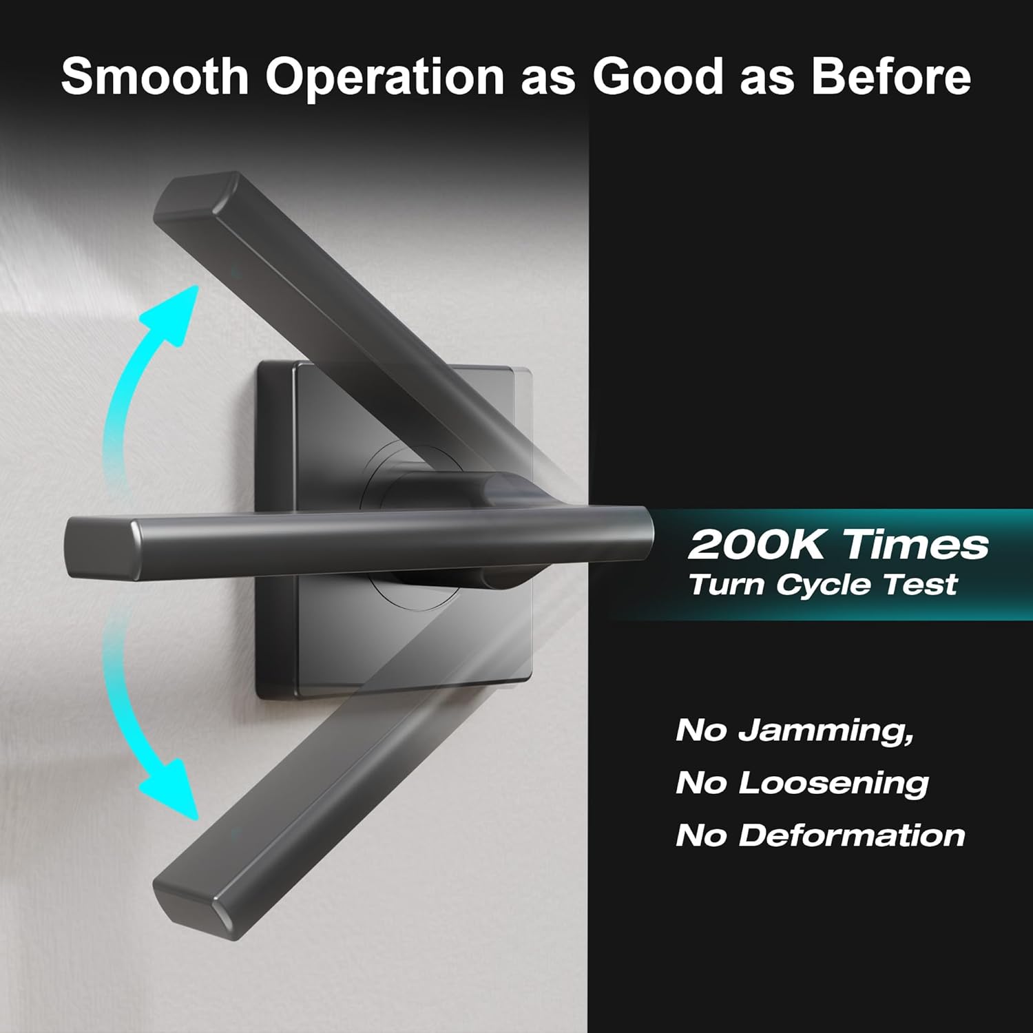 6 Pack Matte Black Door Handles Interior, Invisible Screws, Privacy Door Lever Handles, Streamlined Interior Doors Handles Black, Black Interior Door Handle Levers for Bathroom, Bedroom