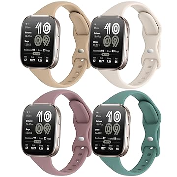 Pulseiras finas de silicone compatíveis com Amazfit Bip 6/Bip 5/GTR 4 / GTR 3 / GTR 3 Pro/GTR 2 / GTR 2e, pulseira esportiva fina e estreita de 22 mm para Amazfit Cheetah Pro/Balance femininas