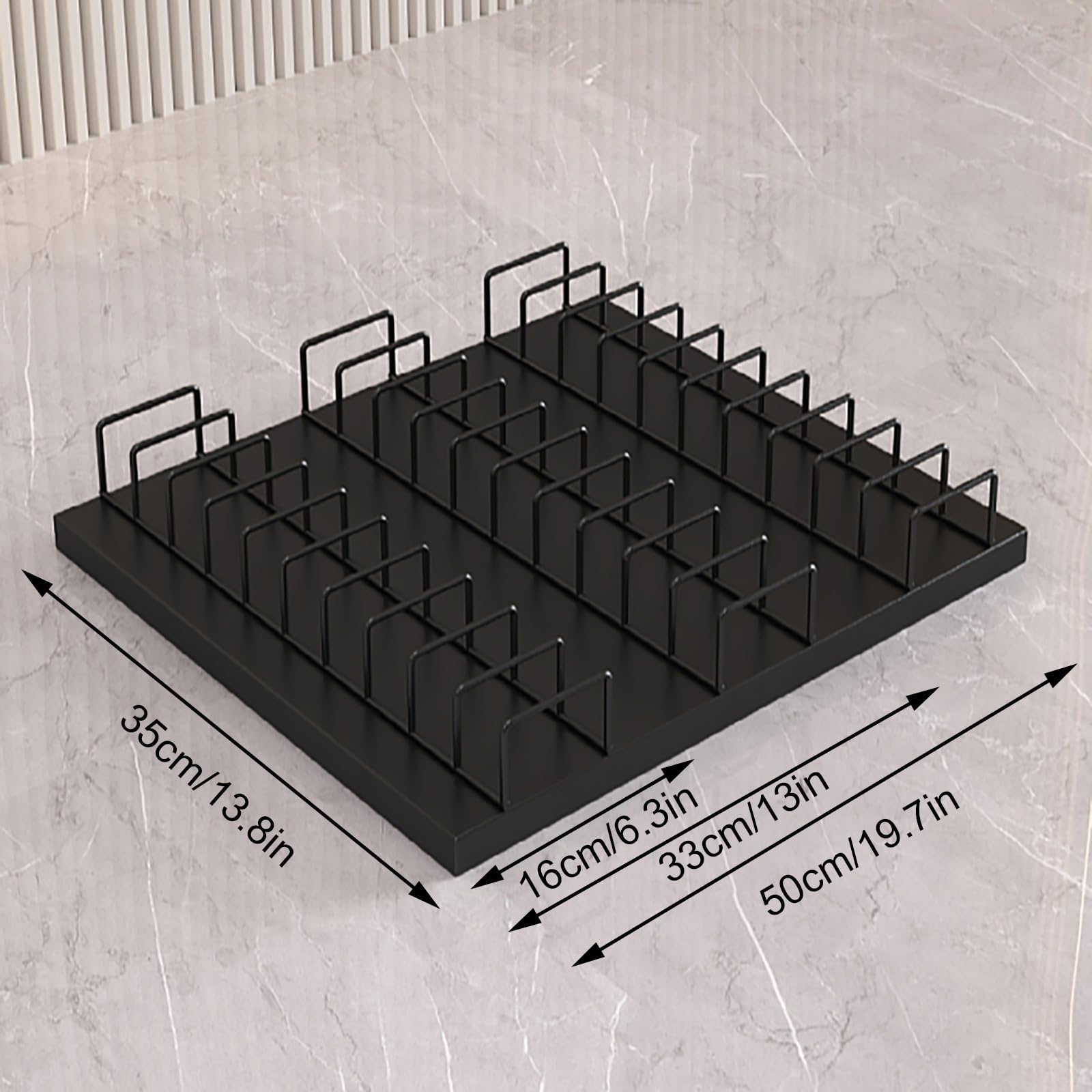 Estante de exhibición de azulejos de escritorio negro, soporte de muestras de 33 cm para materiales de construcción, muestras de azulejos, ferias comerciales y tiendas minoristas, organizador compacto