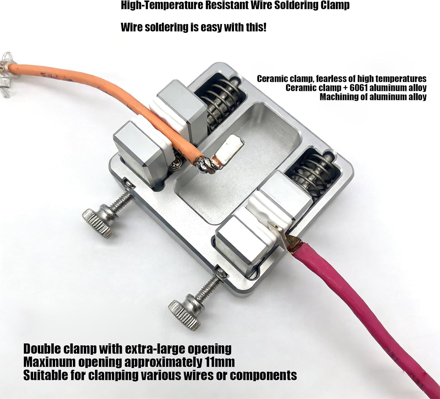 Heavy-Duty Aluminum Welding Clamp Welding Soldering Station with Temperature-Resistant Jaw for Circuit Board Mounting, Soldering Wire Clamp Electric Wire Spot Welding Clamps (2pcs)