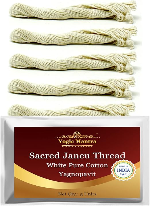 Amazon.com: Yogic Mantra Janeu Thread Yagnopavit (5 Pcs. Cotton Janoi ...