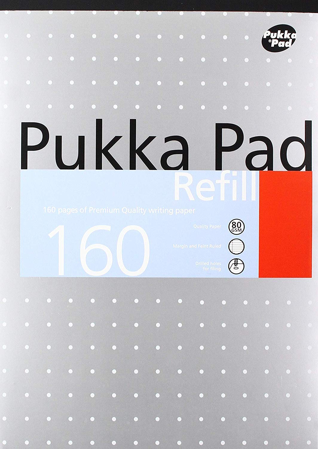 2 x Pukka Pad A4 Punched 4 Hole Ruled Feint and Margin Writing Pad Refill - White 160