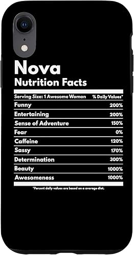 Funda para iPhone XR Nova Nutrition Facts Gift Funny Custom Name Nova