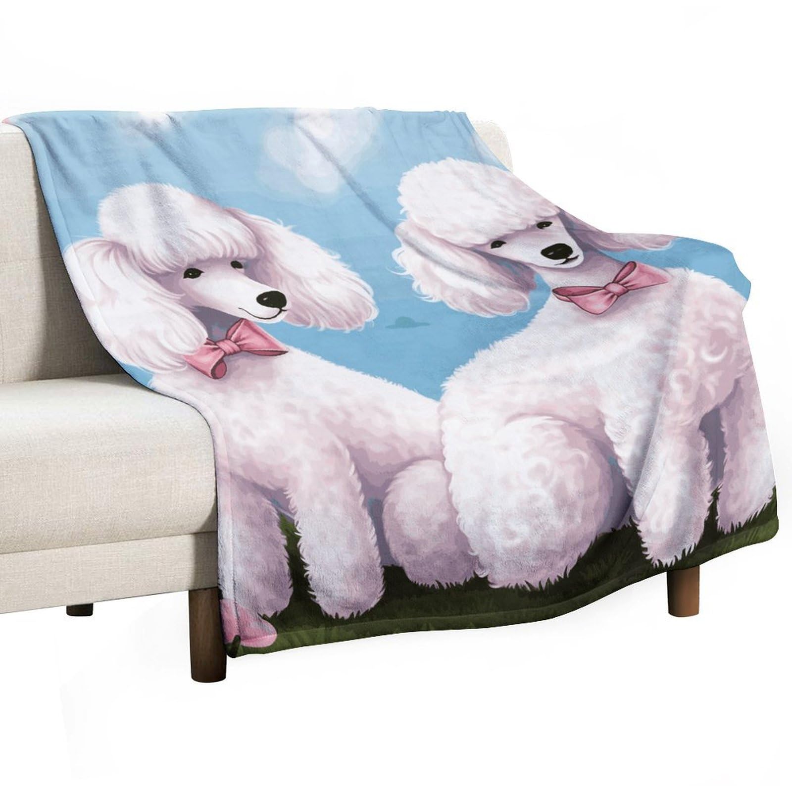 Couverture polaire motif caniches pour réchauffer vos soirées en famille