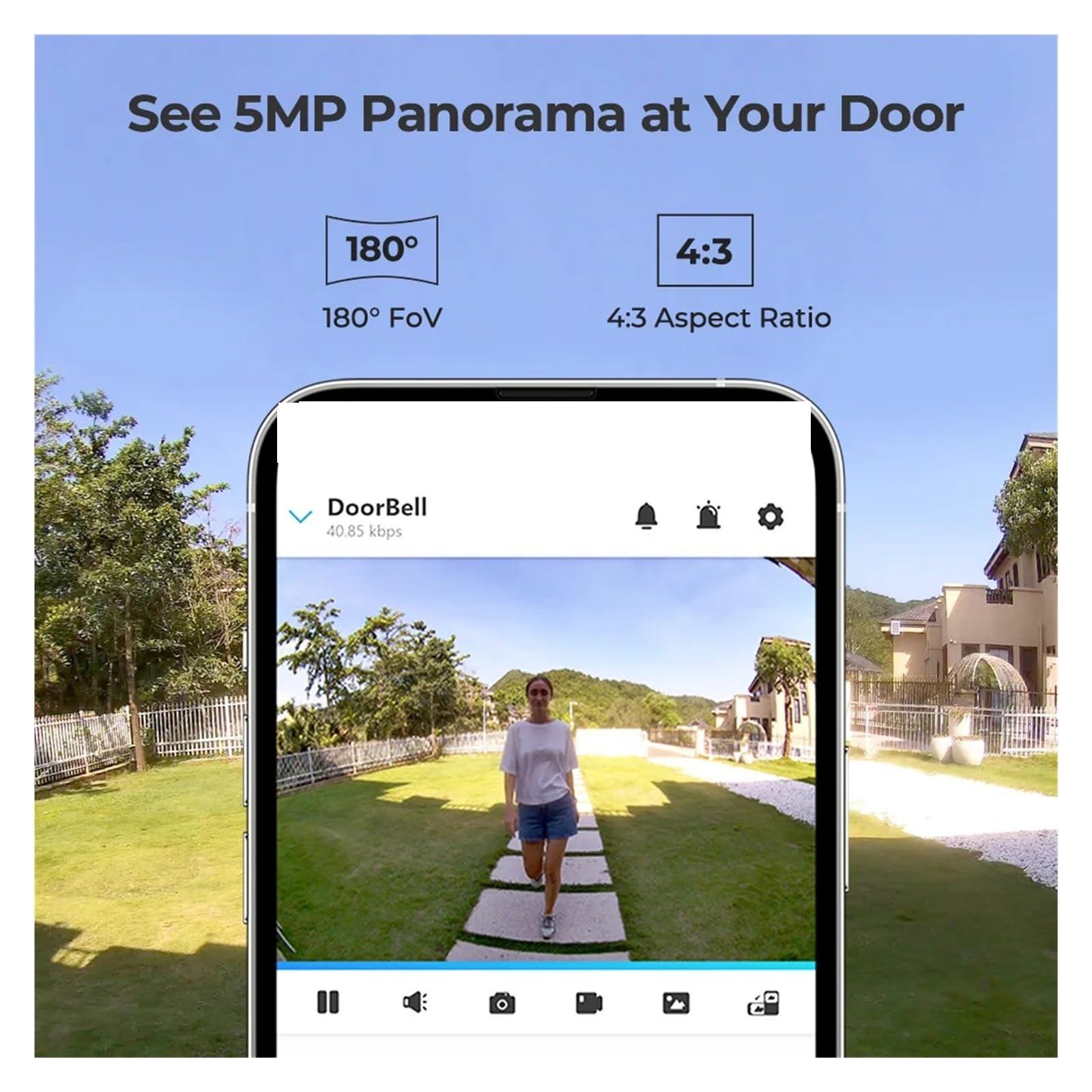 Wideodomofon 2K+ WiFi, inteligentny, zewnętrzny wideodomofon, wykrywanie osób, przewodowy dzwonek do drzwi z funkcją dzwonka, obsługa Alexa Szeroki kąt
