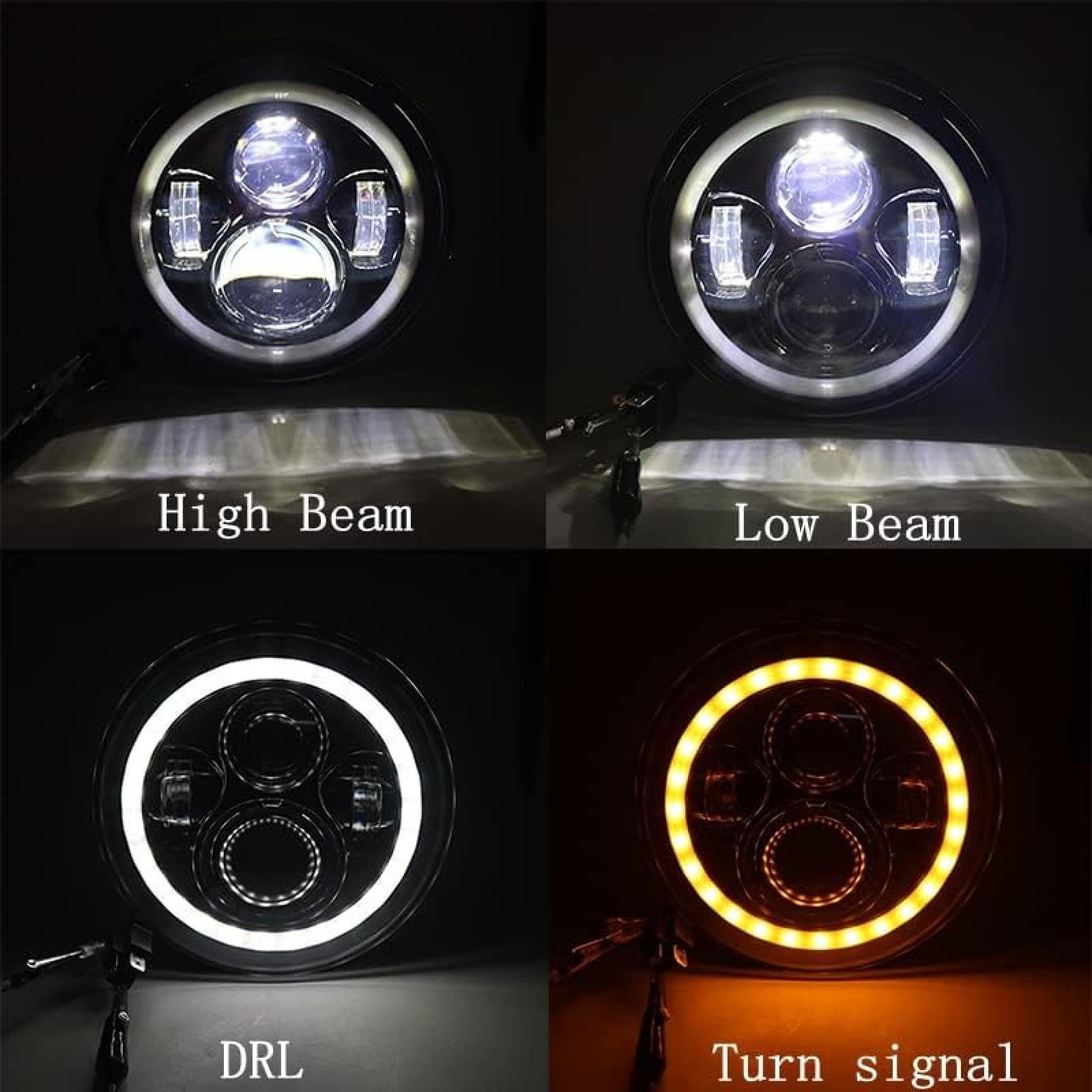 reflektor motocyklowy 40W 7" H4 Akcesoria motocyklowe Reflektor 7-calowy Uchwyt reflektora Lampa przeciwmgielna do motocykli Harley, Chopper, Cafe Racer, Bobber, Curiser.