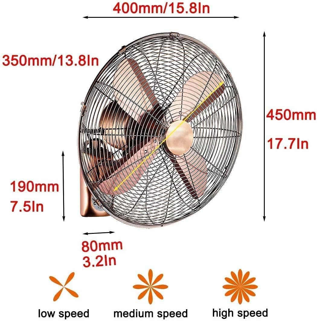 VATTEA Wall Mount Fan - Shop Fan High Velocity Quick Mount,outdoor Fans for Patios Waterproof Bedroom Home Kitchen (Size : 14IN)