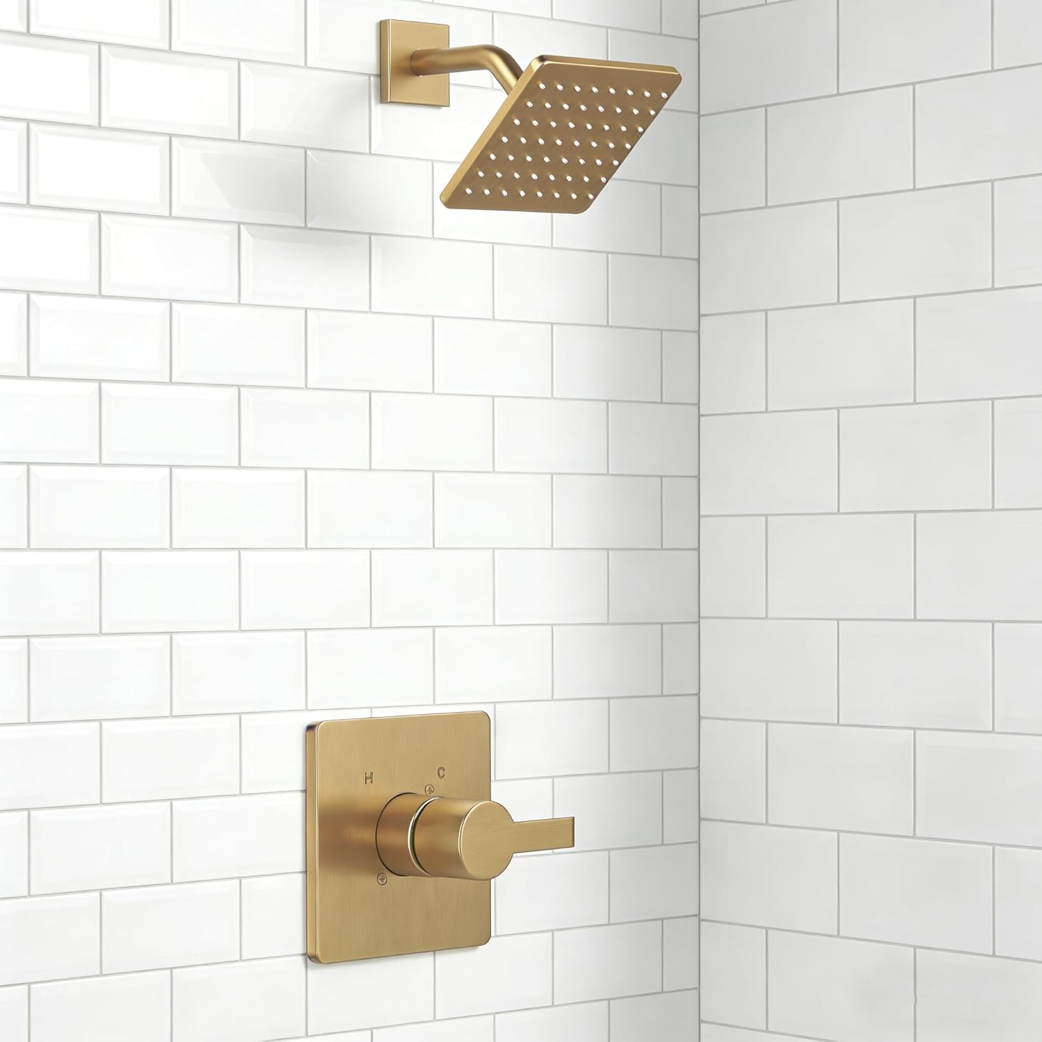 Replacement for Delta 13/14 Series Shower Trim Kit, Compatible with Delta R10000 Valve Shower Faucet Set, Brushed Gold Shower Head and Handle Set, Champagne Bronze (Cartridge and Valve Not Included) - Image 2