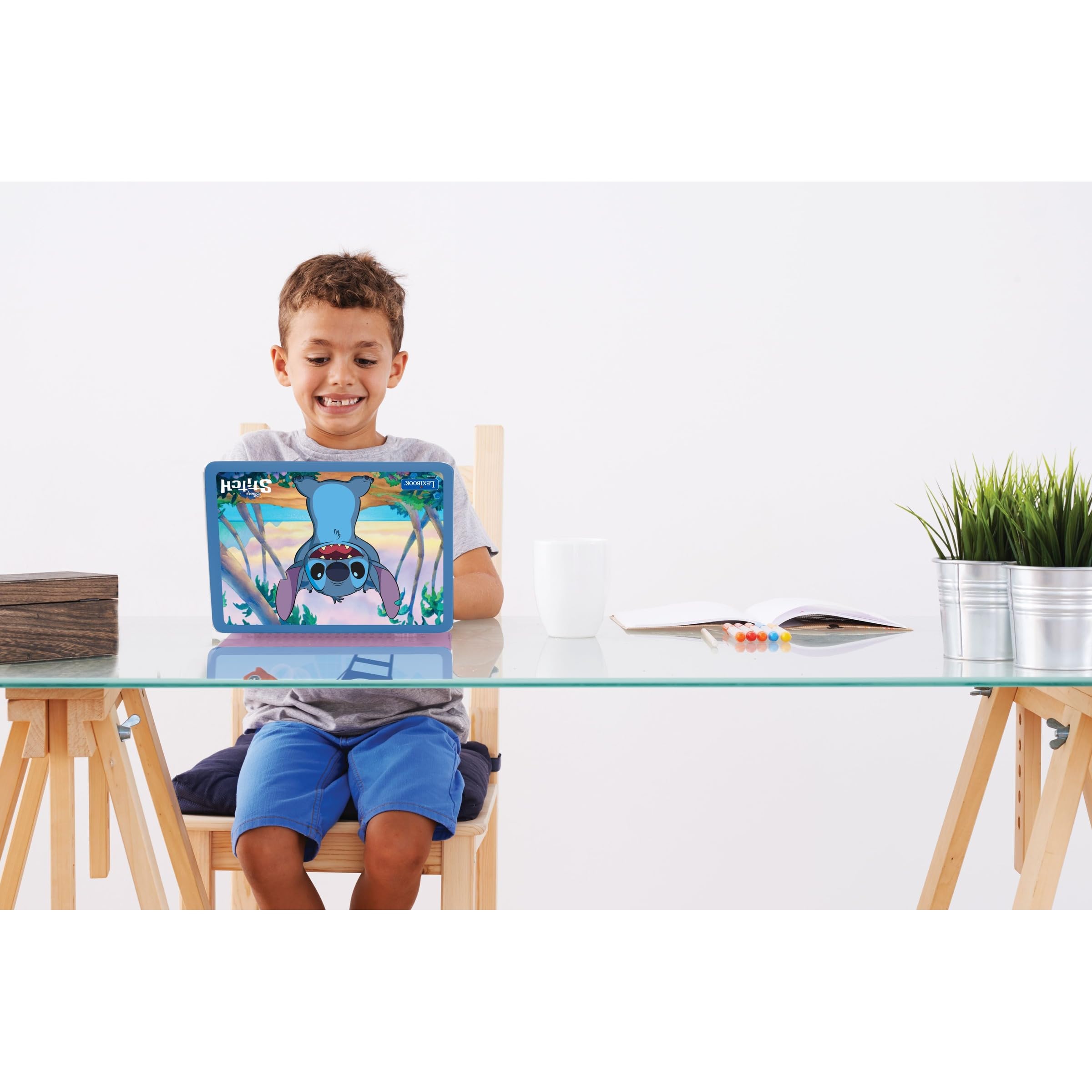 Lexibook Disney Stitch - Ordenador portátil Educativo bilingüe inglés/francés, 124 Actividades de Idioma, Escritura, matemáticas, lógica, música y Juegos, niños y niñas, JC598Di1LXB