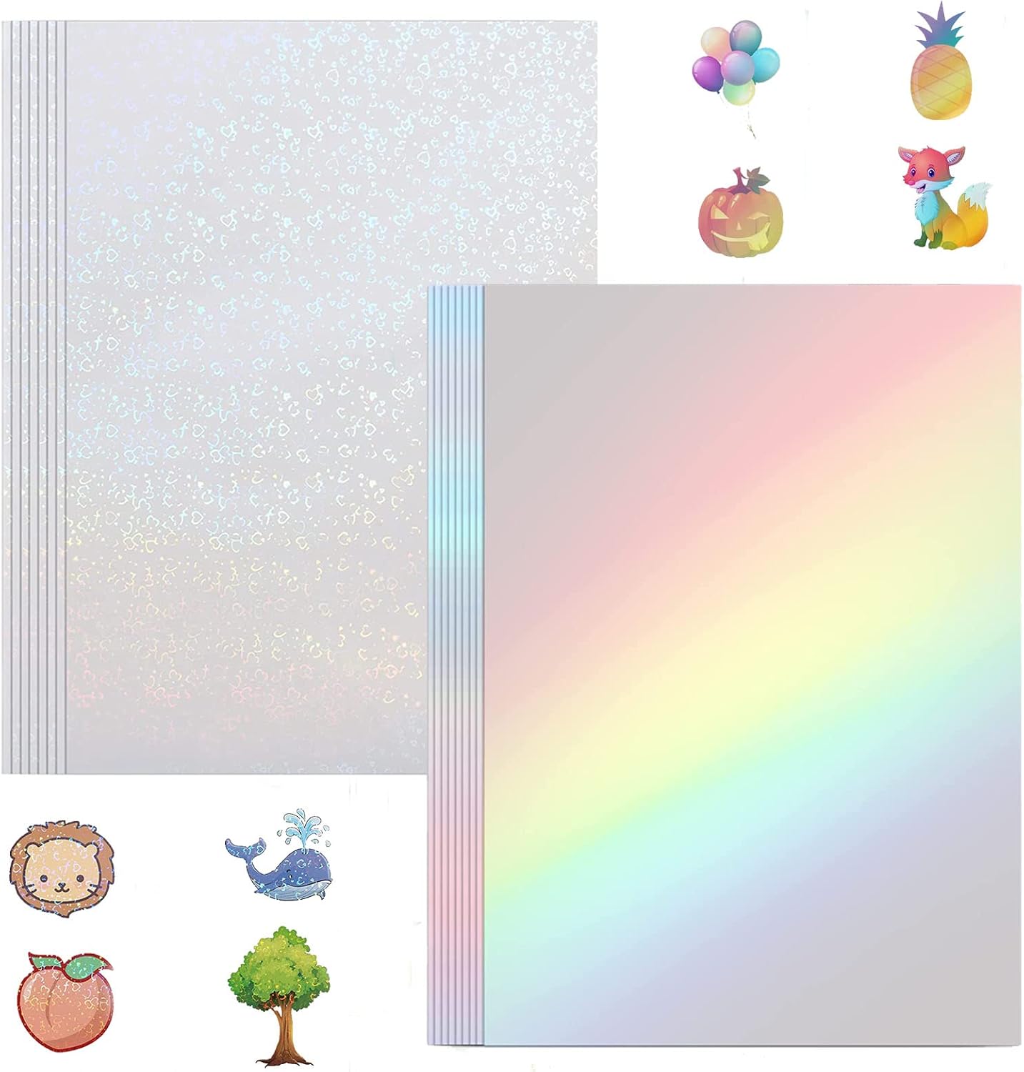 Amazon.com : 24 Sheets Holographic Sticker Paper (Laser-Patterns)+ 24 ...