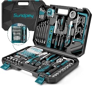 Sundpey 257PCs Home Tool Kit - Portable Repair Outils Complete General Household Hand Tool for Mechanic Tools for Men & Women with Ratchet & Screwdriver & Socket Set & Tool Box Storage Case