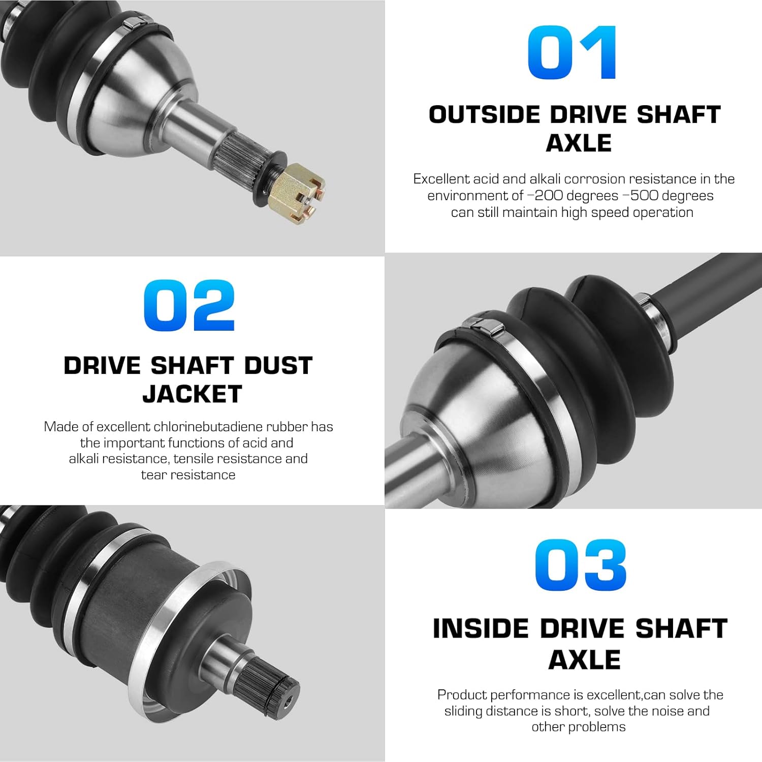 Rear Left/Right CV Axle for Can-Am Maverick 1000/1000R STD EFI DPS XRS XRS-DPS 13-15, for Maverick MAX 1000R STD XRS XRS-DPS 14-15, (excluding ABS,Turbo,XMR,XXC), for 705501948, 705502356