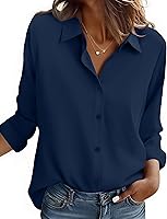 Vista 25 de ZEAGOO Camisa de manga larga con botones para mujer, blusas con estampado floral, trajes de trabajo casuales de negocios, tallas S-XXL