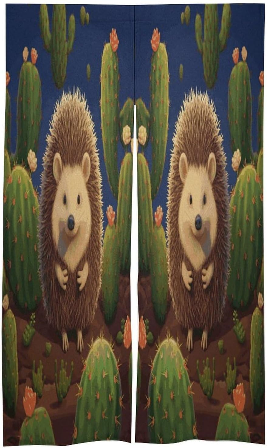 Hedgehog Cactus Door Curtain Printed Doorway Noren Japanese Style Doorway Room Divider Curtains for Privacy Partition Divider Kitchen Home Decorations Wall Hanging