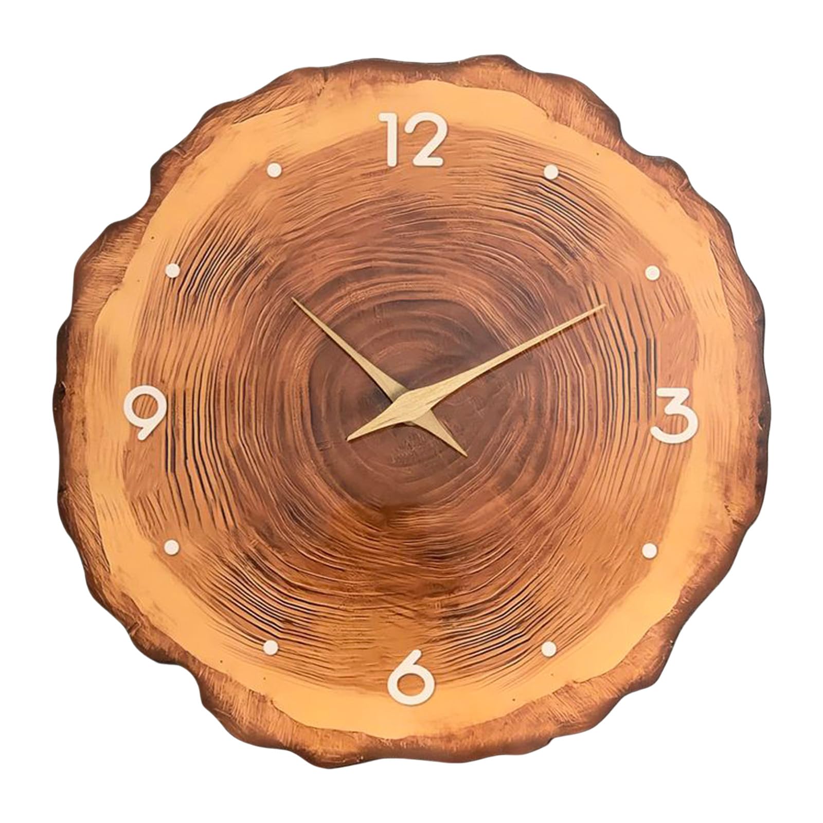 Msioytog Farmhouses Wood Grains Annual Rings Wall Clock Quiet Quartzs Not Ticking Battery Operated for Living Room Decors Wall Clock