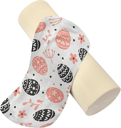 Miniatura 4 de Easter Egg Small Flowers Bolster Pillow and Cover Bed Neck Roll Pillow Round Pillow Forms for Cervical Support Neck Back Cushion