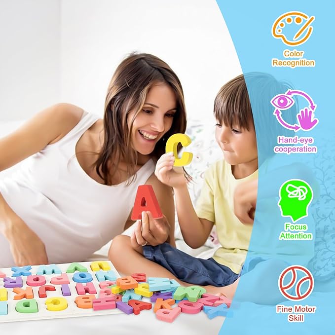 Rompecabezas Madera Alfabeto Educativo 3 Anos miniatura 6