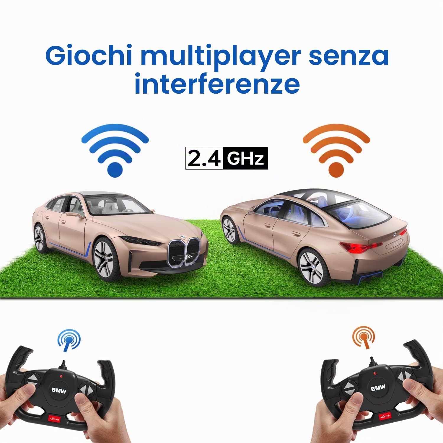 RASTAR BMW i4 Telecomandata, 1/14 Concept RC Auto Giocattolo Dorato, Modello Pressofuso per Bambini, Ragazzi e Adulti