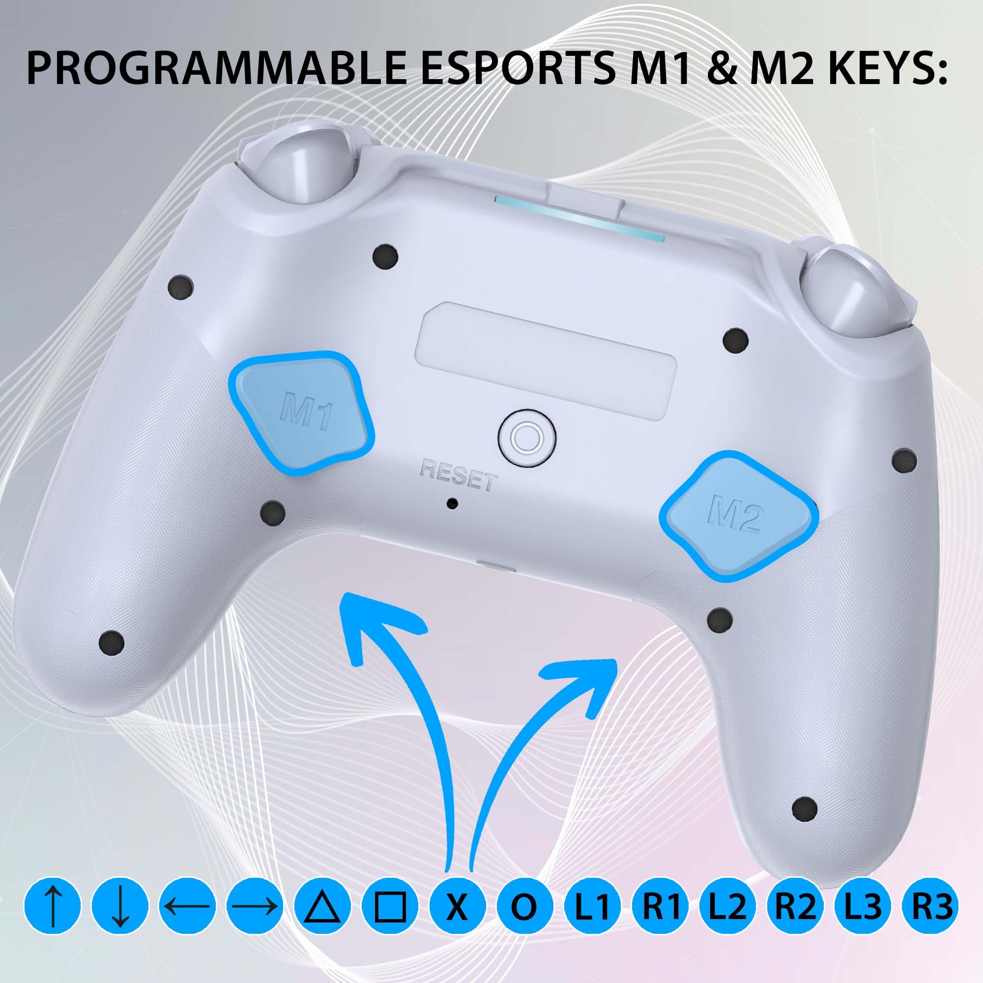 Subsonic - Mando inalámbrico para PS4 / Playstation 4 - mando con LED, vibración y toma para auriculares de juego - Blanco