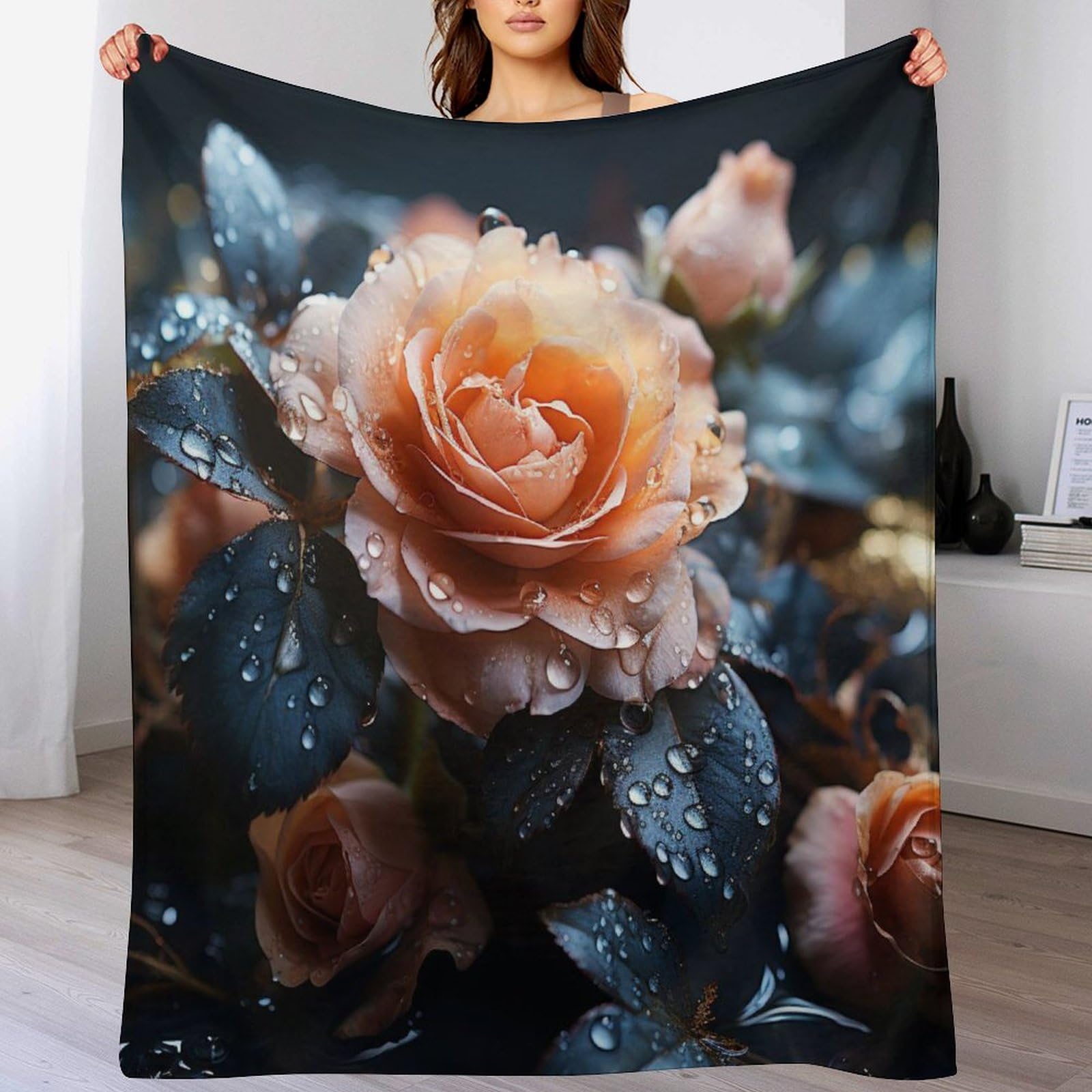 Manta de franela rosa infantil y adultos de 130x150 cm suave para salon