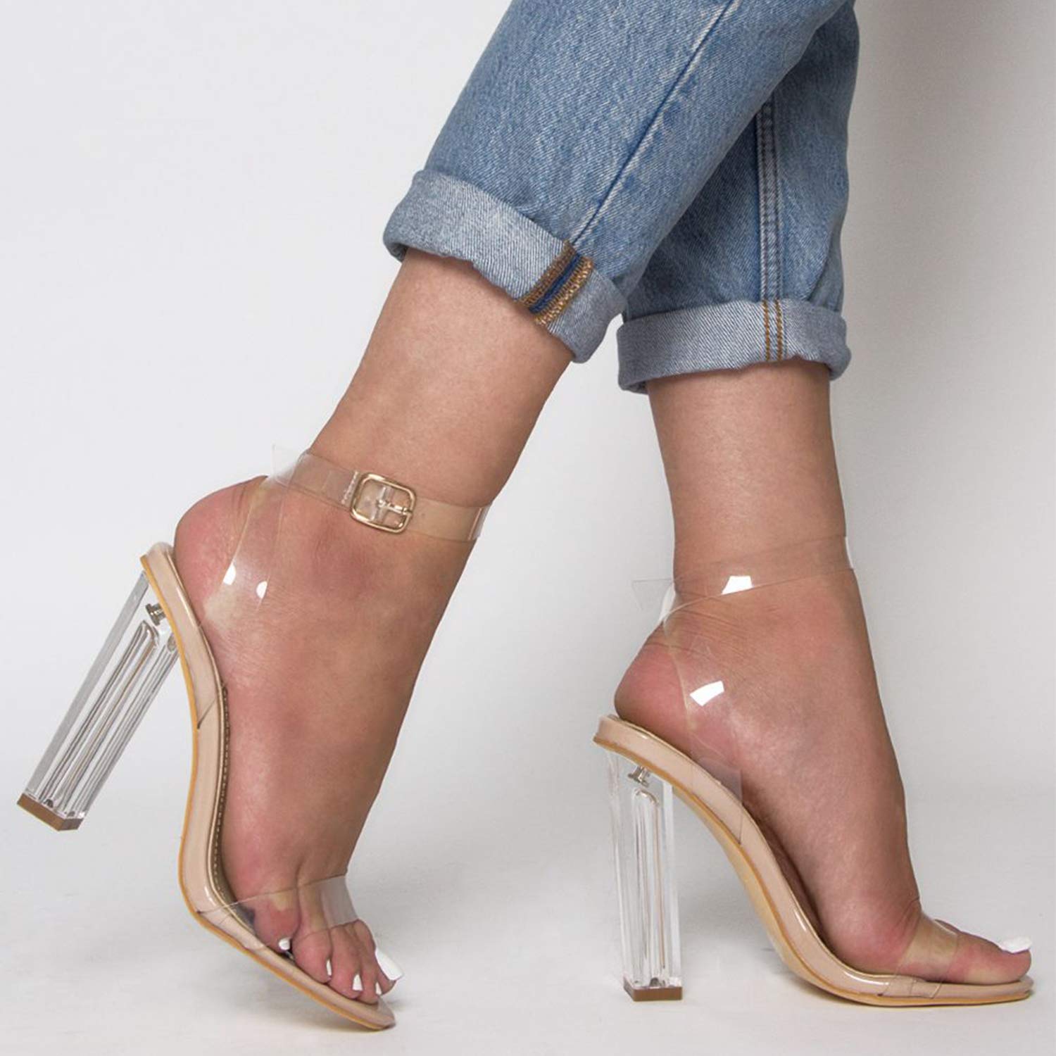 Klaur Melbourne Women Transparent Heel Fashion Sandal Desertcart