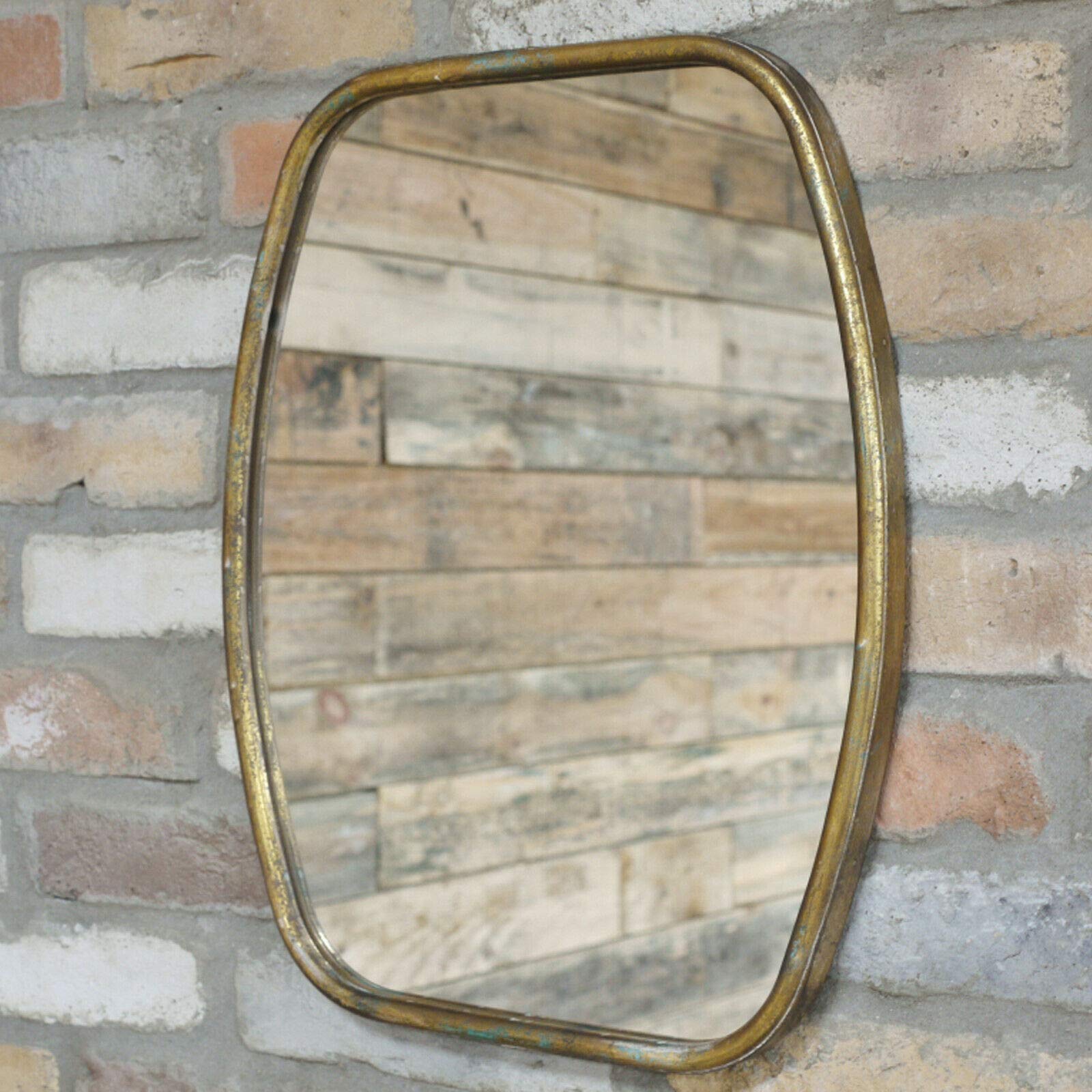 Darthome Gold Ltd Vintage Metal Rectangular Home Bathroom Glass Wall Mounted Vanity Mirror 39Cm X 49Cm