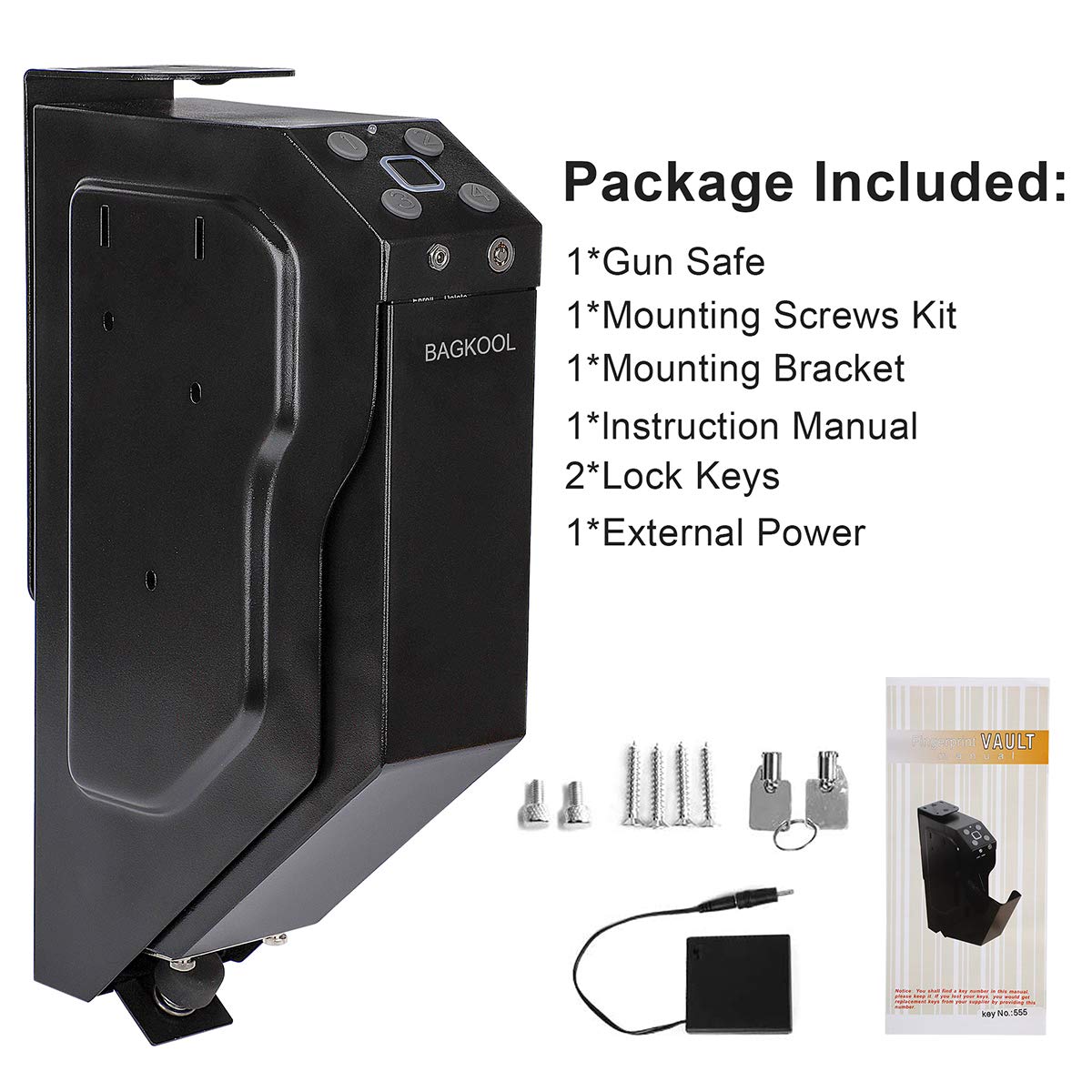 Buy BAGKOOL Pistol Safe, Portable Metal Travel Gun Safe Handgun Lock