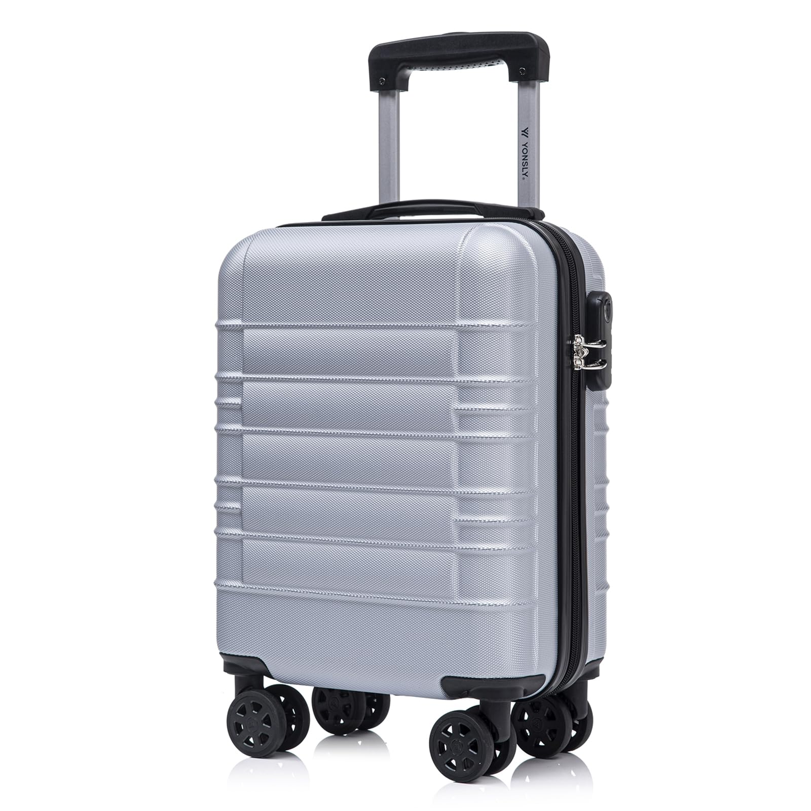 YONSLY Trolley Koffer Set, Reisekoffer, Rollkoffer Handgepäck, Kabinkoffer Suitcase, Gepäckset mit 360° Rollen, Hartschalenreisekoffer, Zahlenschloss, Gummigriff