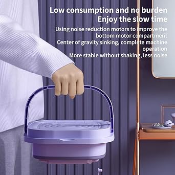 Portable Washing Machine 2024 Foldable Mini Washing Machine Half Automatic Small Washer for Baby Clothes|Underwear or Small Items (Purple1)