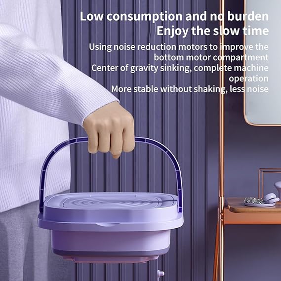 Portable Washing Machine 2024 Foldable Mini Washing Machine Half Automatic Small Washer for Baby Clothes|Underwear or Small Items (Purple1)