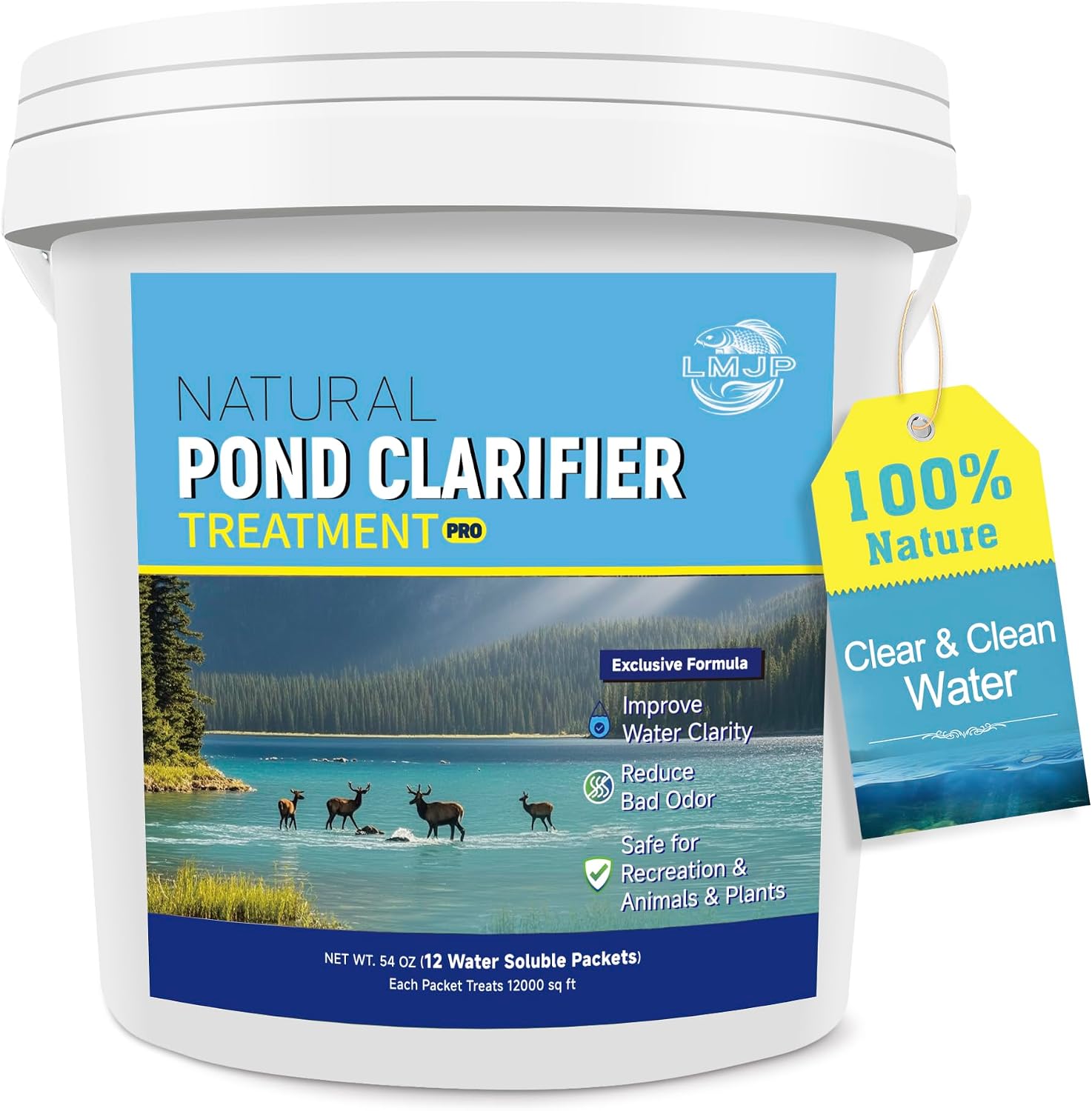 LMJP Pond Clarifier Treatment – 12 Packets Natural Pond Wate