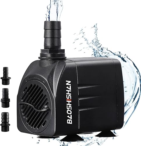 BAOSHISHAN Bomba sumergible de 550 GPH Bomba de agua ultra silenciosa de 2000 LH 30 W con bomba de fuente de elevación de 7.2 pies con cable de
