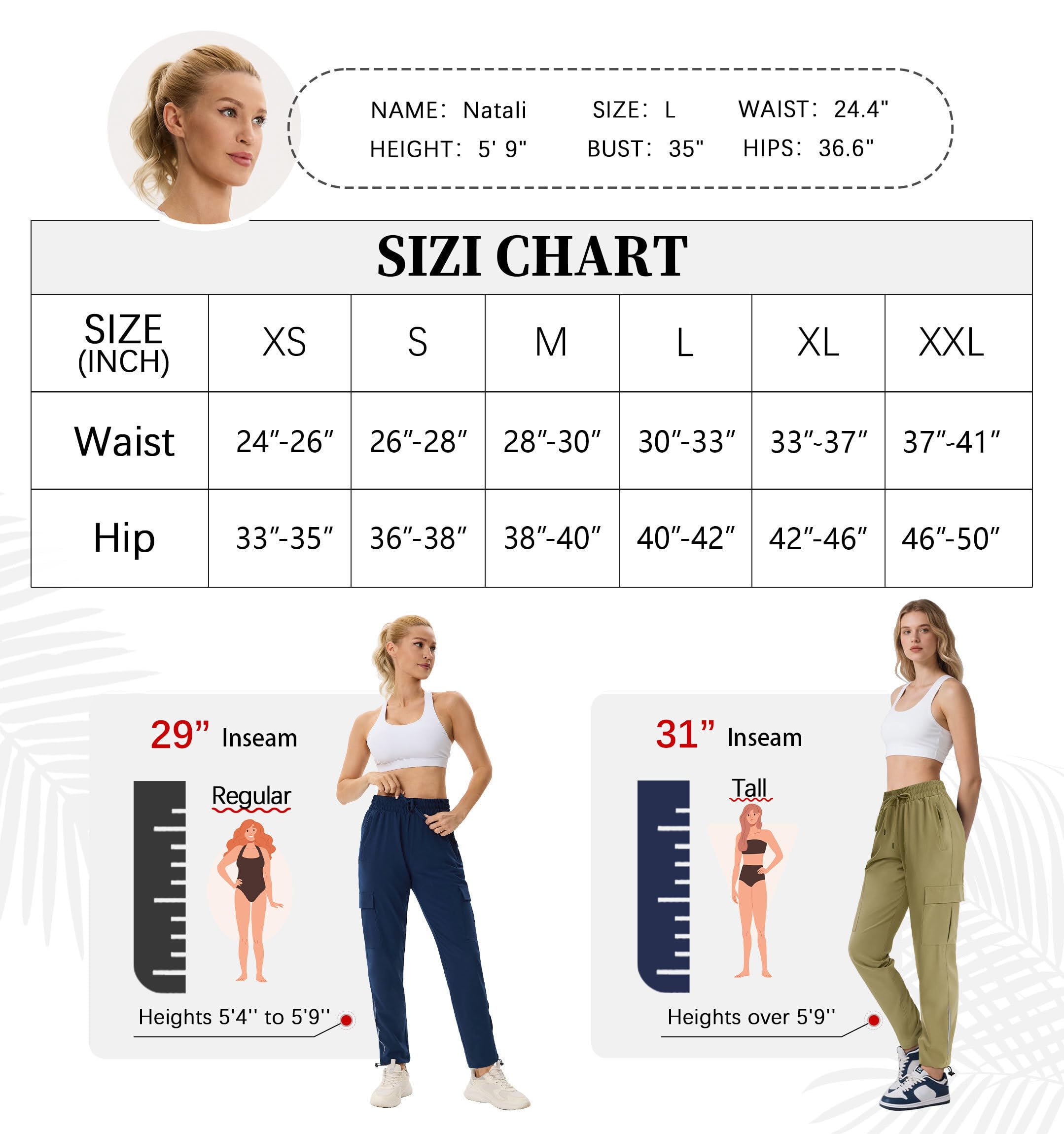 ANGEL CITIZ Pantalon de Randonnée Femme Cargo Léger, Séchage Rapide & Respirant, Multi-Poches, Idéal pour Été, Trekking, Montagne, Extérieur et Travail