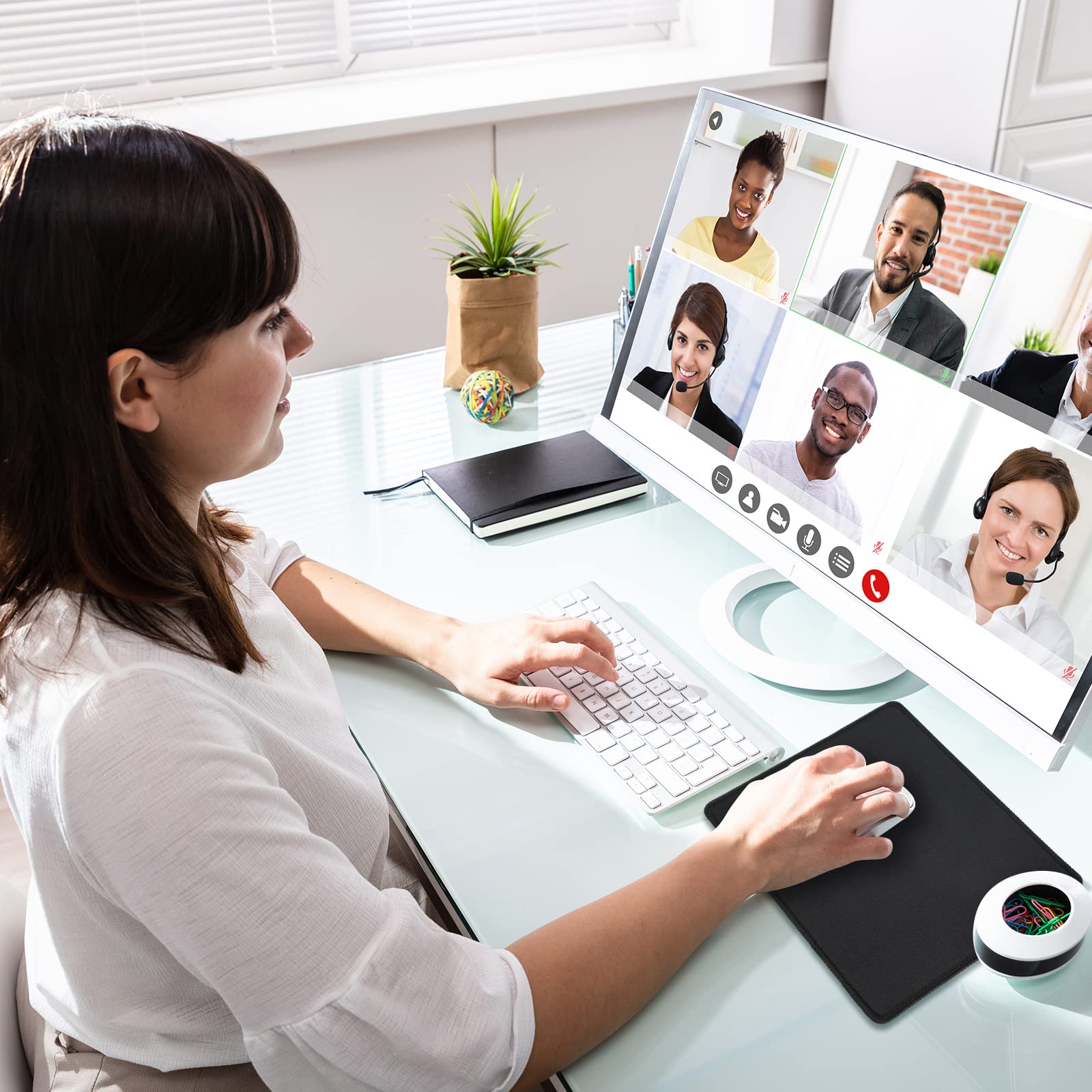 Xuhal 100 Pieces Gaming Mouse Pad With Stitched Brims 2mm Non Slip Waterproof Mousepads Bulk With Rubber Base Mouse Pads For Desk Computers Laptop Office Home 7.09 X 8.66 X 0.08 Inches