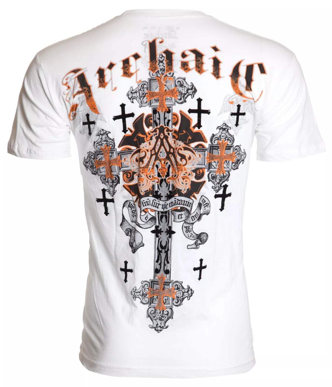Archaic by Affliction Men's T-Shirt Godfrey Y2K, White, Large