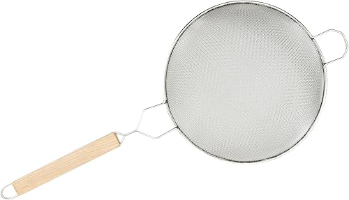 Miniatura 3 de Winco Colador, 10.25 pulgadas de diámetro, malla doble fina, mediano, estaño, marrón