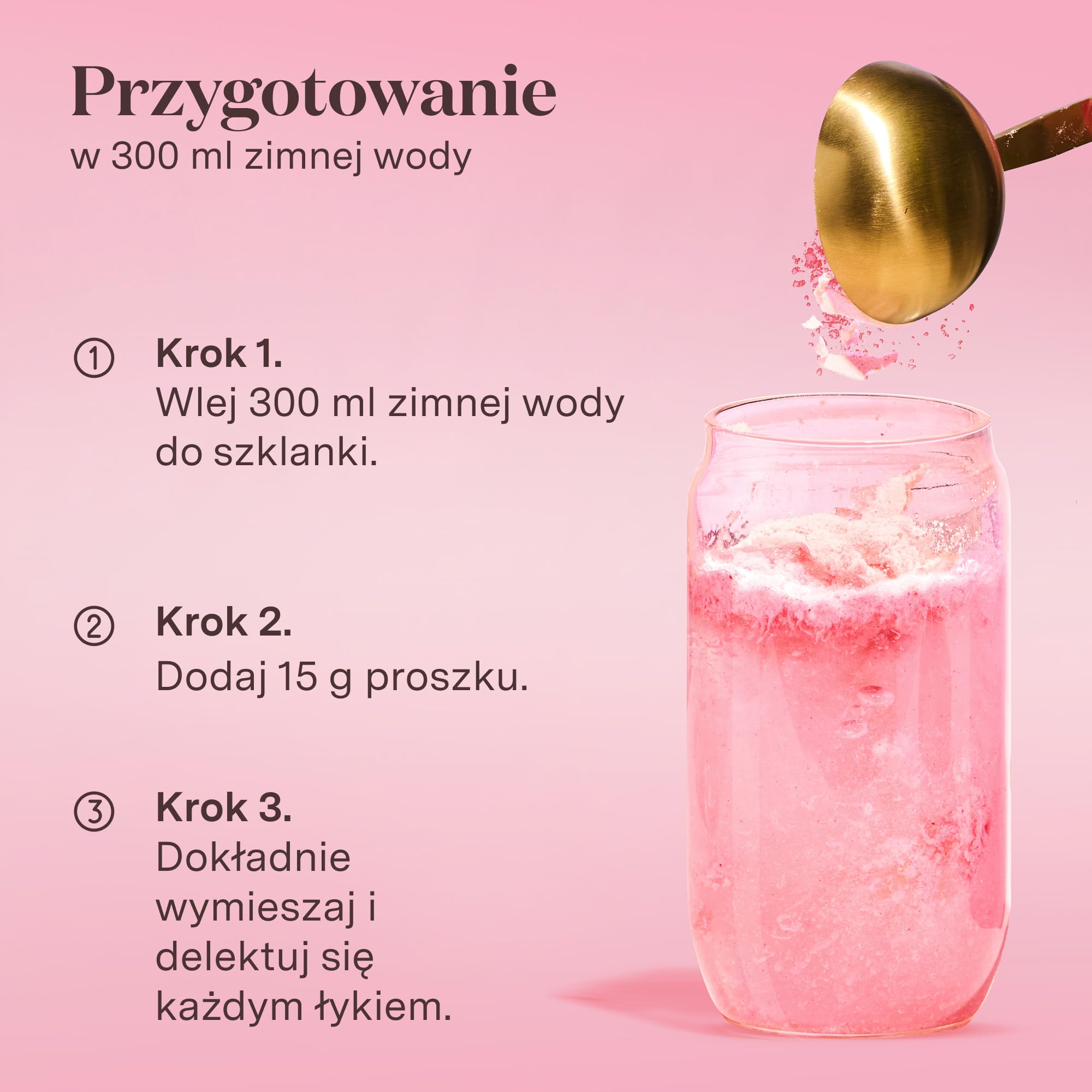 Glow25® Collagen Plus Type Strawberry [450g] – Hydrolizat kolagenu z witaminą C, cynkiem i biotyną – Peptydy typu 1 i 3 – Stworzony specjalnie do wody – O smaku truskawkowym