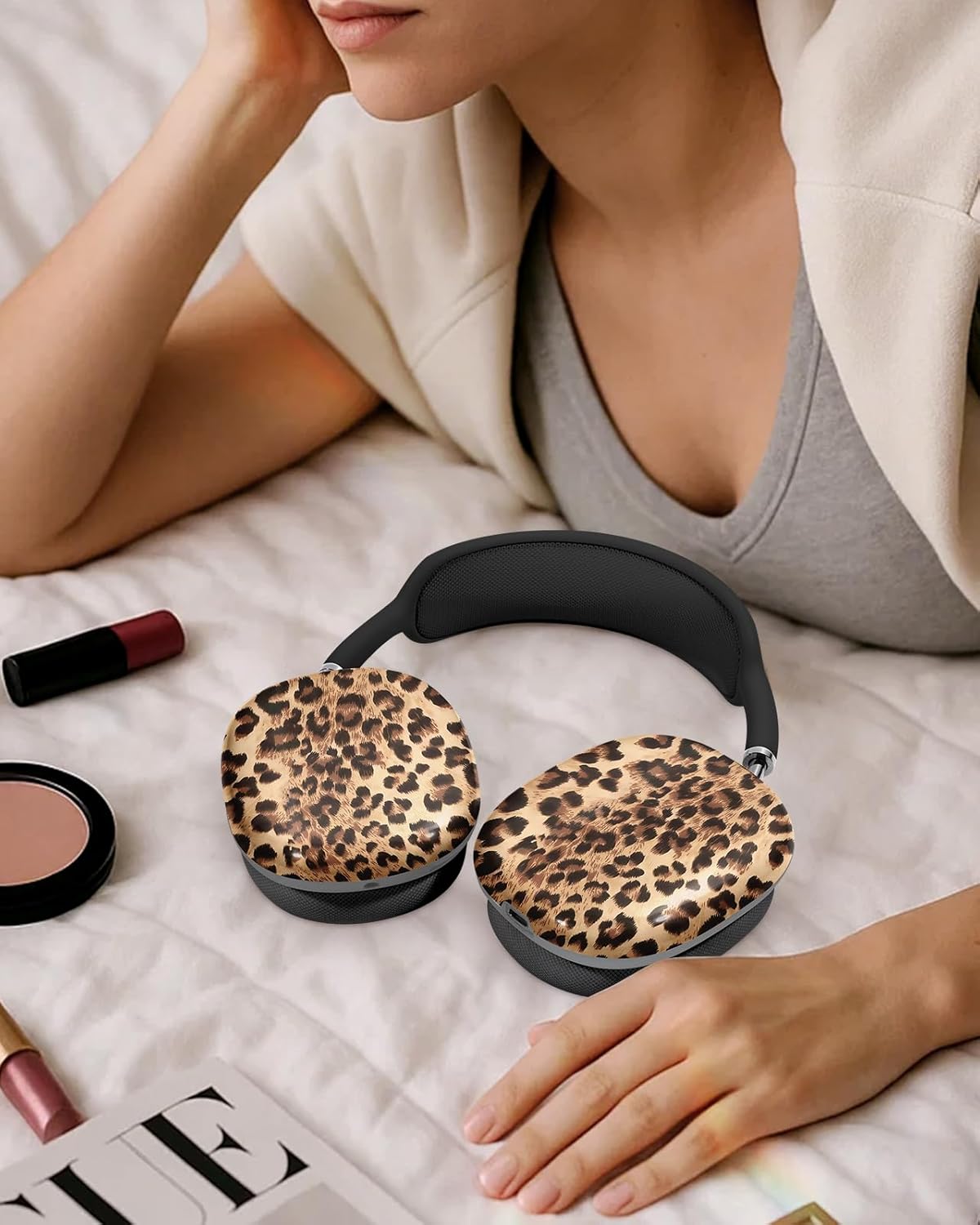 Joyleop for Airpods Max Case - Stylish Durable Hard for AirPods Max Covers, Cool Protective Headphones Case with Unique Design, Pretty Essential Accessories for Headphones, Leopard - Image 5