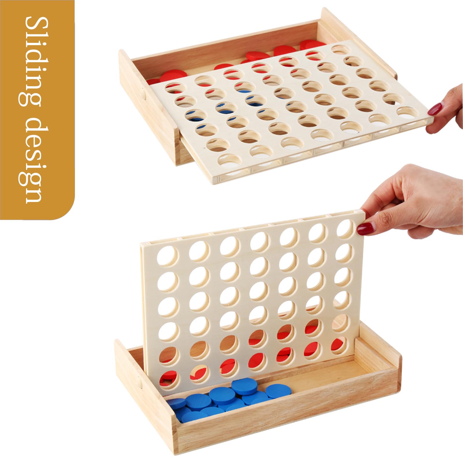 Gioco 4 In Fila ZUNIPLEX, Grande Formato, Pedine Tonde 3 Cm, Gioco Da Viaggio, Strategia Per Bambini 3-8 Anni, Regalo Educativo - 3