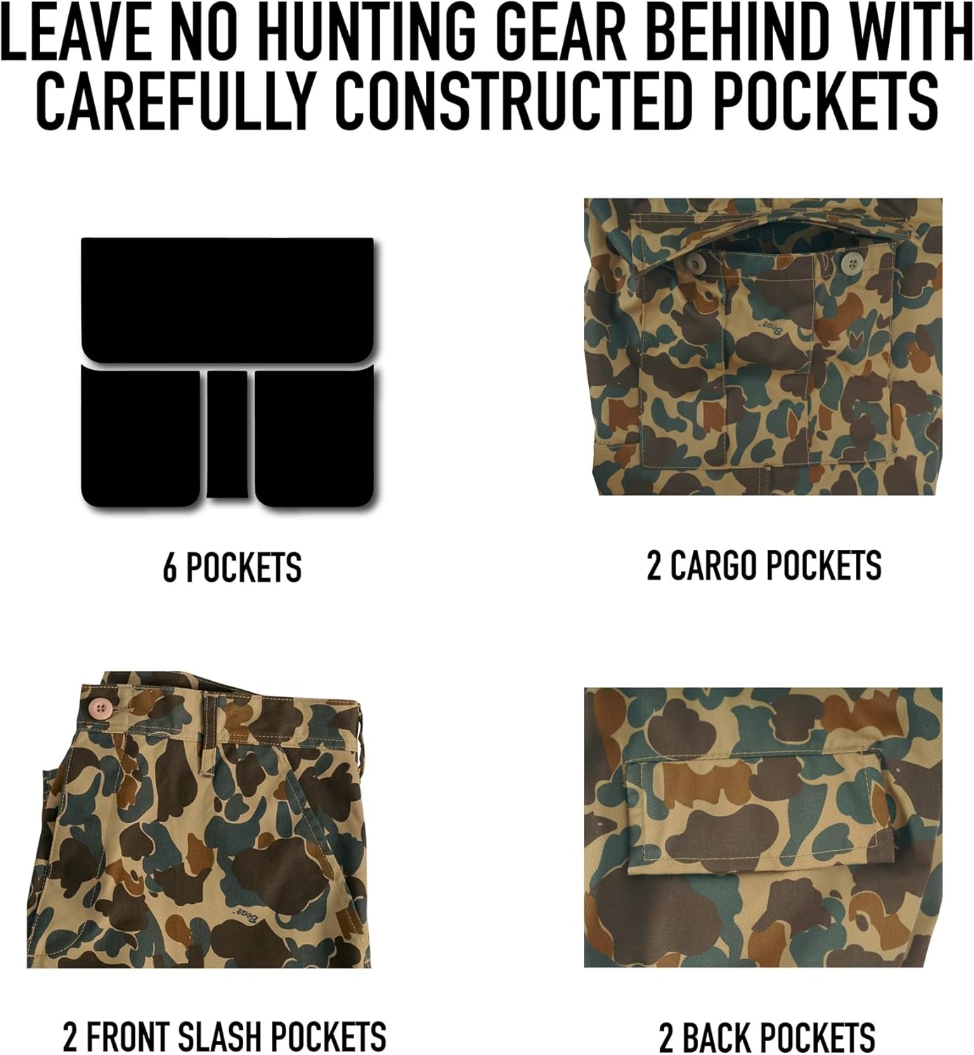 Rothco X Bear Archery Fred Bear Camo BDU Cargo Shorts – Rugged & Heavy-Duty BDU Shorts - Image 5