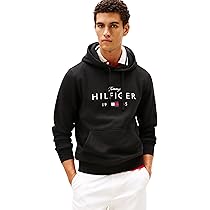 Tommy Hilfiger Felpa con Cappuccio da Uomo Brand Love Big Hilfiger MW0MW41427, Nero, L, Nero (Nero), L