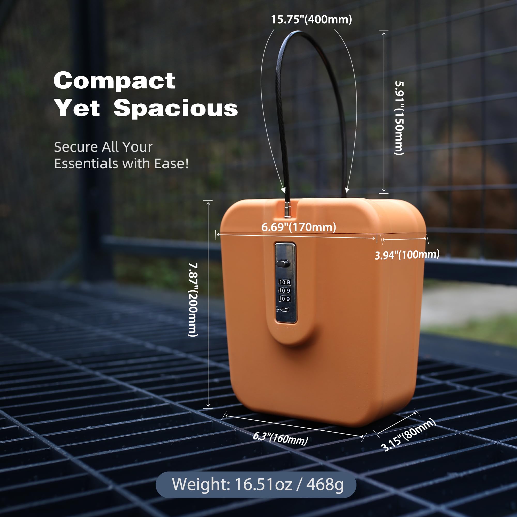 UP Security Lock Box with Combination Lock for Beach Vacation Essentials Small Portable Safe for Travel Cruise - Image 2