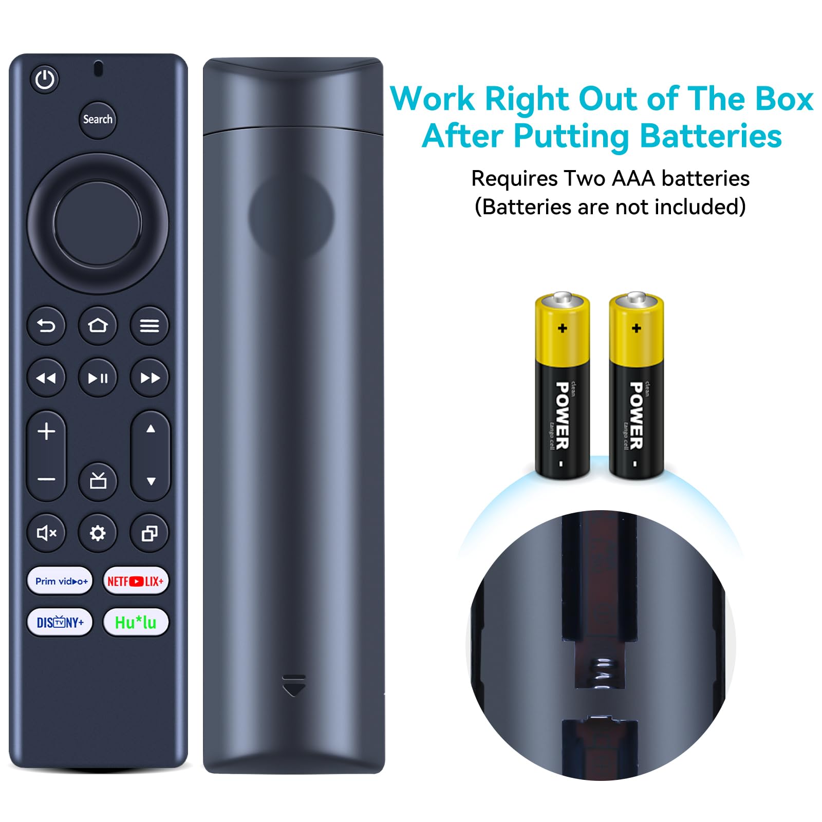 Telecomando di ricambio per Smart TV Insignia, Toshiba, Pioneer, compatibile con AMZ Omni TV e AMZ serie 4 Smart TV Remote (senza pulsante vocale) per U6HF serie 50U6HF 58U6HF 65U6HF 75U6HF 75U6HF