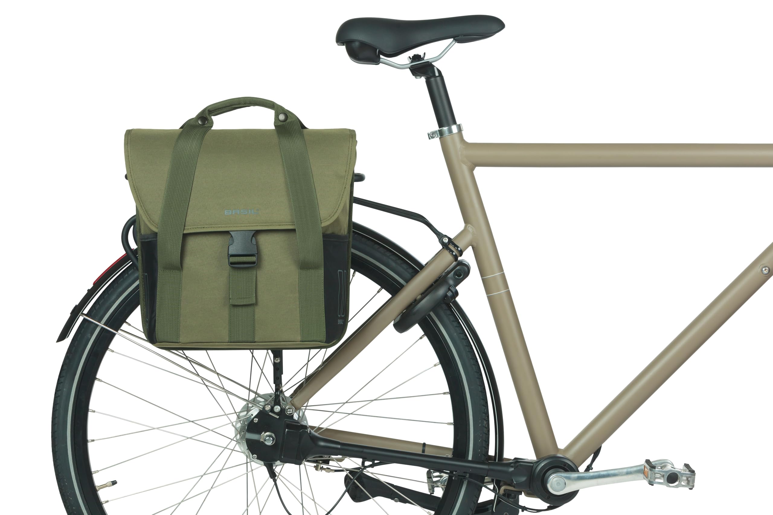 Basil Go Single Bag Shopper - 16 l, zielona, wodoodporna, idealna na wycieczki po mieście, zakupy i do codziennego użytku