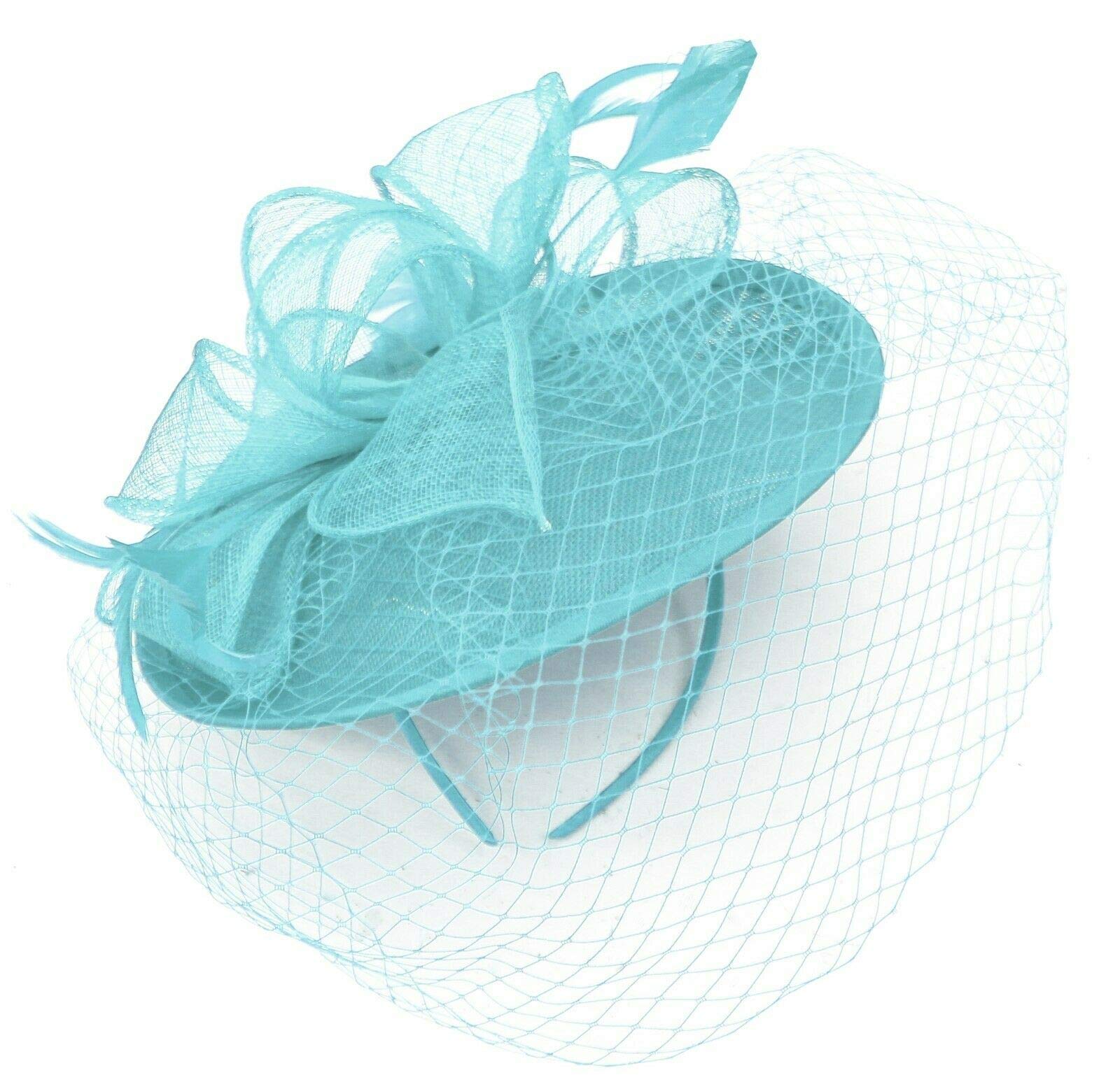 Caprilite Saucer Sinamay Headband Fascinator Wedding Ascot Hat Hatinator Birdcage Veil