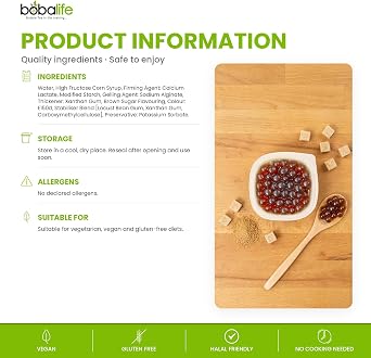 Bobalife Brown Sugar Popping Boba Pearls 100g – Bubble Tea Pearls, Boba Topping for Drinks, Desserts & Milk Tea – Vegan & Gluten Free